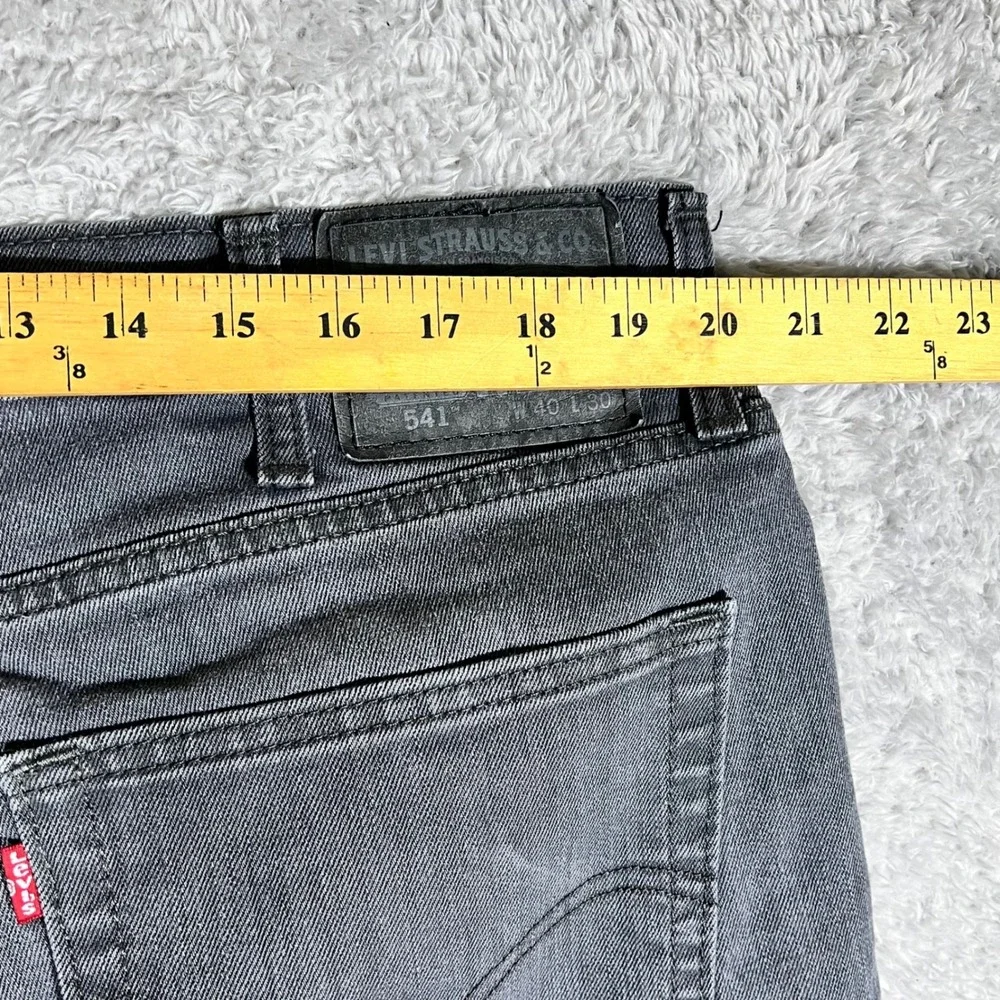 Levis 541 Athletic Taper Gray Jeans Mens 40x28 WaterLess Stretch Denim